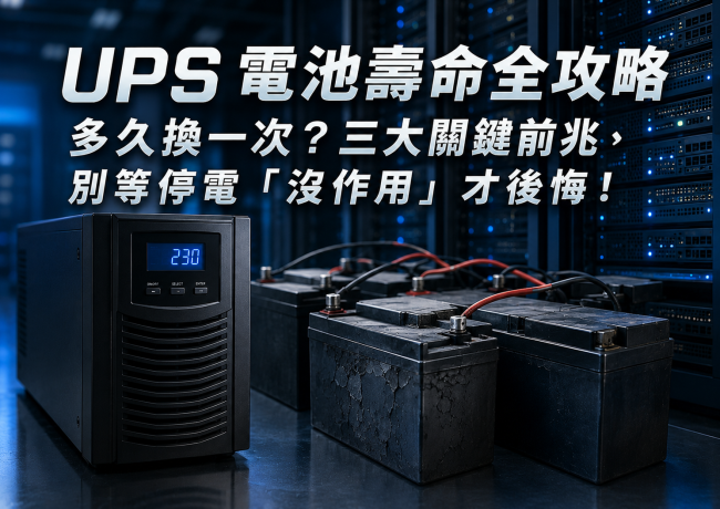 UPS 電池壽命全攻略 多久換一次？三大關鍵前兆，別等停電「沒作用」才後悔！